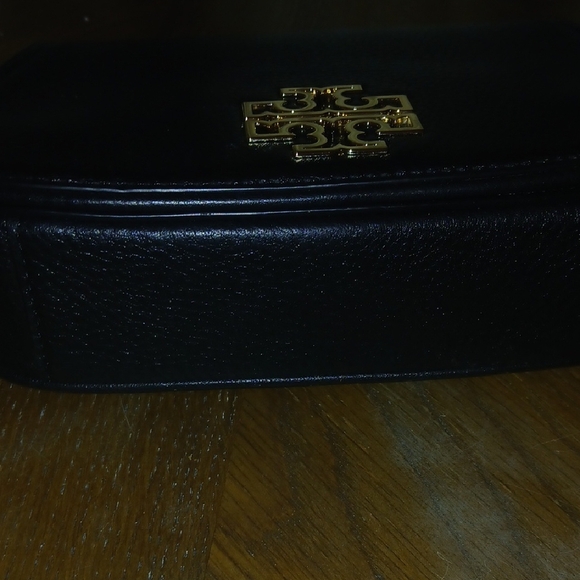 Tory Burch Black Leather Crossbody Bag Gold Logo | NWT Designer Purse - Picture 7 of 12